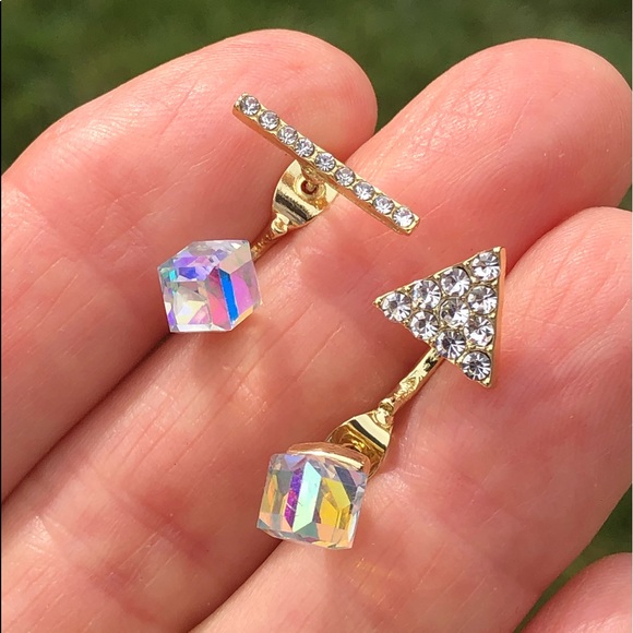 Earrings pierced contemporary asymmetrical - Picture 4 of 9